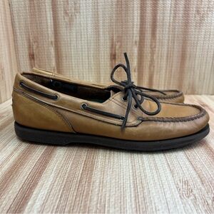 Quoddy Shoes Mens 10 Brown Leather Boat Camp Slip On Moccasins Comfort